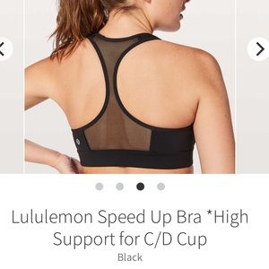 🍋 Lululemon Speed Up Bra — size 4, Black 🐈‍⬛